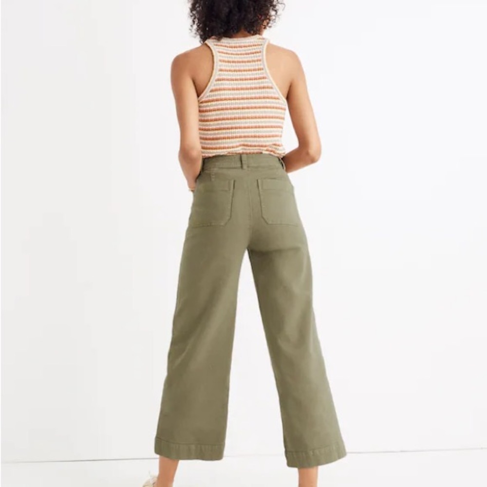 Madewell Emmett Wide-Leg Crop Pants Olive Green size 25 - Picture 13 of 13
